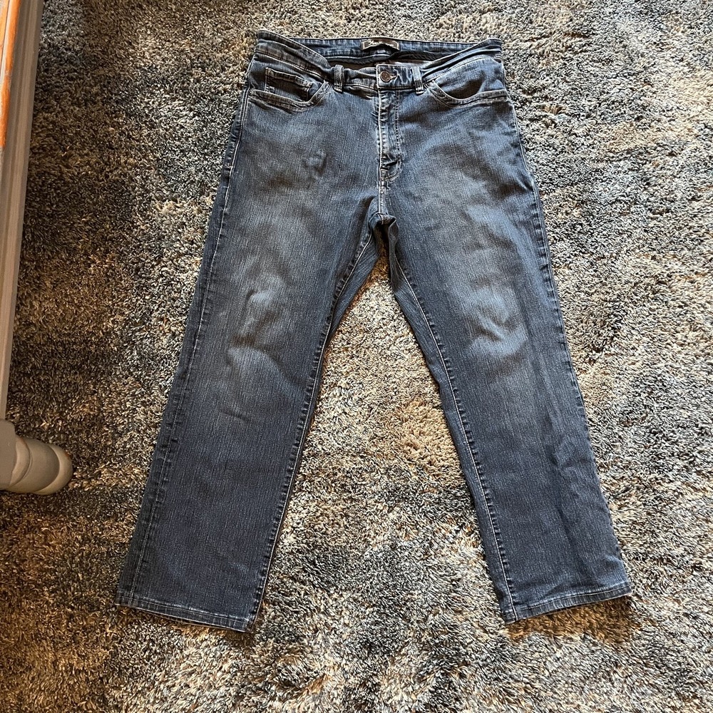 34 Heritage Jeans Mens 36x34 Blue Charisma Relaxed Straight Leg Stretch Denim